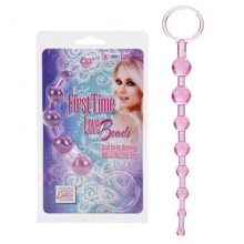California Exotic «First Time Love Beads» анальная цепочка розовая, из материала ПВХ, цвет Розовый, длина 21 см.