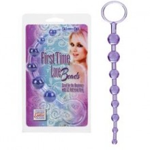 California Exotic «First Time Love Beads» анальная цепочка фиолетовая, бренд CalExotics, цвет Фиолетовый, длина 21 см.
