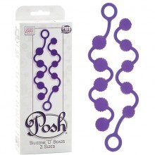 Набор анальных цепочек «Silicone O Beads» из серии Posh от California Exotic Novelties, цвет фиолетовый, SE-1322-40-3, бренд CalExotics, из материала Силикон, длина 23 см.