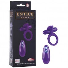 Эрекционное кольцо для члена с пультом ДУ «Entice Emma», California Exotic SE-4715-10-3, бренд CalExotics, цвет Фиолетовый, длина 7 см.