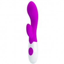 Вагинально-клиторальный вибратор, Baile «Pretty Love Brighty», цвет фиолетовый, длина 21 см, Baile BI-014174, из материала Силикон, длина 20.5 см., со скидкой