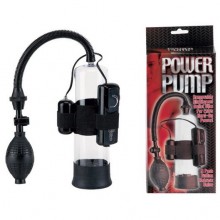 Вакуумная помпа для мужчин с вибрацией «Power Pump», цвет черный, Dream Toys 50487, из материала Пластик АБС, длина 20.3 см.