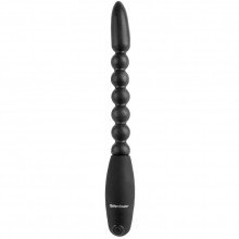 Анальный вибростимулятор с гибким хребтом Flexa-Pleaser Power Beads, бренд PipeDream, из материала TPR, цвет Черный, длина 17.75 см.