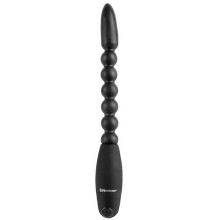 Анальный вибростимулятор с гибким хребтом Flexa-Pleaser Power Beads, бренд PipeDream, цвет Черный, длина 17.75 см.