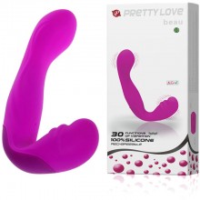Baile «Pretty Love Beau» фиолетовый безремневой страпон с вибрацией, BI-014228, цвет Розовый, длина 20 см.