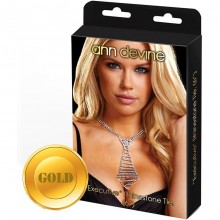 Ann Devine «Gold Rhinestone Tie» золотистый галстук из кристаллов «Boss», из материала Металл, цвет Золотой, длина 16 см.