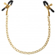PipeDream «Chain Nipple Clamps» зажими на соски соединенные цепочкой, коллекция Fetish Fantasy Gold, цвет Золотой
