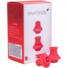 Дополнительные насадки для пульсатора Revel Body «QuietCore», от Revel RB-421, цвет Красный