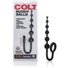 California Exotic «Colt Buddy Balls» черная анальная цепочка с эрекционным кольцом, из материала Силикон, коллекция Colt Gear Collection, цвет Черный, длина 18 см.