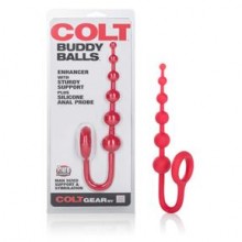 California Exotic «Colt Buddy Balls» красная анальная цепочка с эрекционным кольцом, бренд CalExotics, из материала Силикон, коллекция Colt Gear Collection, длина 18 см.