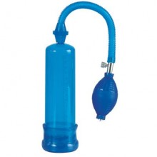 Вакуумная помпа для пениса California Exotic «Head Coach Penis Pump», цвет синий, с клапаном герметичности, SE-1018-00-3, цвет Голубой, длина 19 см.