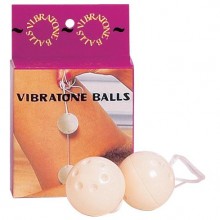 Gopaldas «Vibrotone Balls» вагинальные шарики со смещенным центром тяжести, цвет белый, 7334-BXSC, длина 22 см.