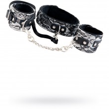 ToyFa кружевной набор серебристый ошейник и наручники серии «Marcus», из материала Кружево