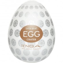 Превратите мастурбацию в феерическое удовольствие с Tenga Egg «Crater» №8 мастурбатор-яйцо, с оригинальным, неповторимым рисунком, цвет белый, от Tenga EGG-008, из материала TPE, длина 7 см.