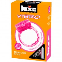Luxe Vibro «Техасский бутон» презерватив Люкс и эрекционное кольцо с вибрацией, из материала Силикон, цвет Оранжевый, длина 18 см.