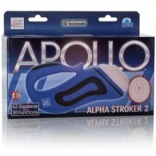 Apollo «Alpha Stroker 2» мужской мастурбатор-вагина с вибрацией, цвет голубой, SE-0848-60-3, из материала TPR, цвет Телесный, длина 25.5 см.