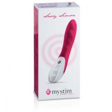 Вибратор премиум класса «Sassy Simon» рельефный от компании Mystim, цвет розовый, 46830, бренд Mystim GmbH, из материала Силикон, длина 27 см.
