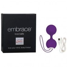 Embrace «Love Balls Grey» тренажер Кегеля премиум класса, 4604-15BXSE, бренд CalExotics, из материала Силикон, коллекция Embrace Collection, цвет Фиолетовый, диаметр 3.5 см.