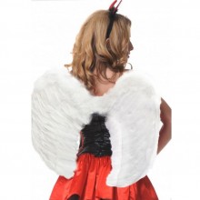 Крылья перьевые закругленные, размер 60 x 50 см, цвет белый, Le Frivole 02883OS, из материала Перья