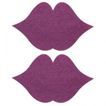 Пестисы на грудь «Губки», цвет фиолетовый, Ouch SH-OUNS007PUR, из материала Полиэстер, коллекция Ouch!, длина 9 см.