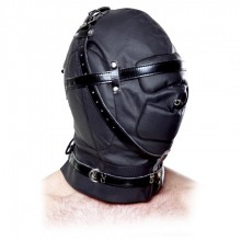 Маска-шлем для БДСМ Fantasy Extreme «Full Contact Hood» 365523PD, из материала Кожа, коллекция Fetish Fantasy Extreme