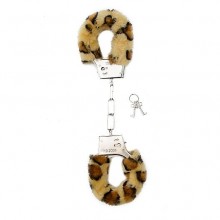 Леопардовые меховые наручники «Furry Handcuffs Cheeta», Shots Toys SH-SHT255CTH, диаметр 5 см.