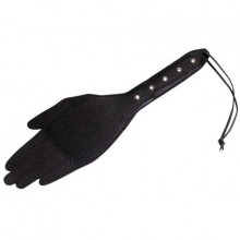 Хлопалка в форме ладони с жесткой рукоятью от компании СК-Визит, цвет черный, 3035-1, из материала Кожа, длина 36 см.