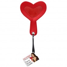 Шлепалка в форме сердца «Fetish Fantasy Furry Heart Paddle», красная, PipeDream 387100PD, из материала Искусственная кожа, длина 24 см.