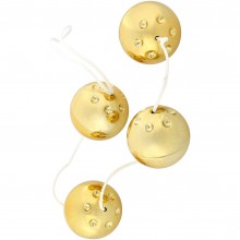 «Gold Vibro Balls» позолоченные вагинальные шарики 4 штуки, Gopaldas 7344, из материала Металл, диаметр 3.5 см.