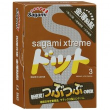 Презервативы с точечной текстурой Sagami «Xtreme Feel UP», упаковка 3 шт, Sag465, из материала Латекс, длина 19 см.