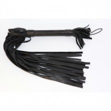 Плетка черная из натуральной кожи, БДСМ Арсенал 54001ars, цвет Черный, длина 17 см.