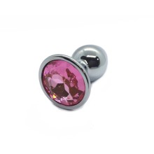 Анальная пробка из медицинской стали с розовым стразом, Luxurious Tail M-47021, коллекция Anal Jewelry Plug, длина 7 см.
