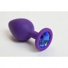 Пробка силиконовая фиолетовая с голубым кристаллом, Luxurious Tail 47101, длина 8.2 см.