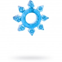 Эрекционное кольцо на член из геля, цвет синий, ToyFa 818002-6, из материала ПВХ, цвет Голубой, длина 1.8 см.