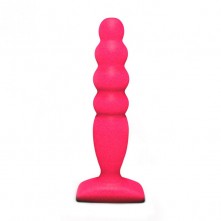 Анальный стимулятор-втулка с шариками «Large Bubble Plug», цвет розовый, Lola Toys 511495lola, из материала TPE, длина 14.5 см.