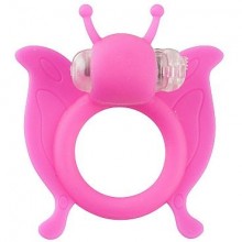 Виброкольцо на член «Butterfly», цвет розовый, Shots Toys S-Line, бренд Shots Media, из материала Силикон, диаметр 2.2 см.