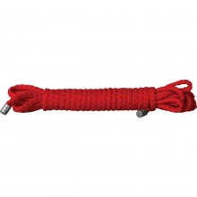 Веревка для бандажа «Kinbaku Red», 10 метров, цвет красный, Shots Media SH-OU043RED, из материала Нейлон, коллекция Ouch!, 10 м.