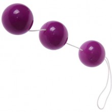Шарики анальные, цвет фиолетовый, Baile BI-014049-3PUR, из материала Пластик АБС, коллекция Pretty Love, длина 24 см.