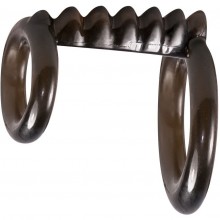 Двойное кольцо для пениса «Bad Kitty», цвет черный, Orion, цвет Коричневый, длина 6 см.