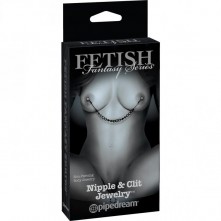 Лассо на соски соединенное цепочкой и зажим на половые губы, PipeDream «Nipple & Clit Jewelry», 4452-23 PD
