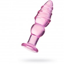 Стеклянная анальная втулка, Sexus Glass 912230, из материала Стекло, цвет Розовый, длина 12.5 см.