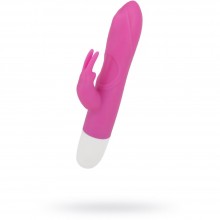 Вибратор с клиторальным стимулятором и переминанием «Roller Tip», Gopaldas 14-213-E13AWN, из материала Силикон, цвет Розовый, длина 14 см.