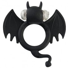 Виброкольцо «Bad Bat Black», Shots Toys SH-SLI001, коллекция S-Line, цвет Черный, диаметр 2.2 см.