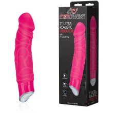 «Ultra Realistic Vibrator» вибратор Хастлер реалистичной формы с венами, 7 функций, цвет розовый, бренд Hustler Toys, из материала Силикон, длина 16 см.