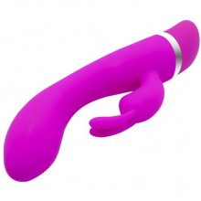 Женский вибромассажер Pretty Love «Freda» со стимулятором клитора, цвет фиолетовый, BI-014386, из материала Силикон, длина 18.9 см.