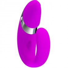 Вагинально-клиторальный вибратор из силикона «Amour» из серии Pretty Love от Baile, цвет фиолетовый, BI-014108-2, длина 10.1 см.