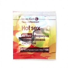 Гель-лубрикант «Lovegel C Hot Sex» с экстрактом имбиря, саше 4 мл, Биоритм LB-12008t, цвет Прозрачный, 4 мл.