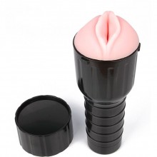 Ручной мастурбатор-вагина в пластиковой колбе, EK-2321, бренд Erokay, из материала CyberSkin, длина 25 см.