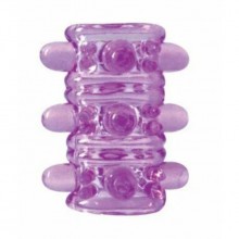 Фиолетовая насадка «Crystal Sleeve» с пупырышками, Bior Toys EE-10085-1, из материала TPR, длина 5.5 см., со скидкой