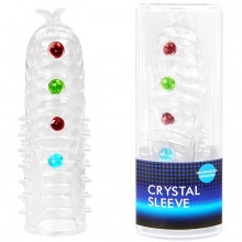 Насадка закрытая «Crystal Sleeve» шарики и усики, EE-10106, бренд Bior Toys, из материала TPR, длина 14 см.